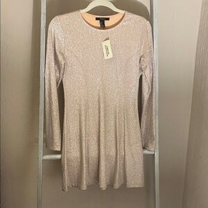Forever 21 Sparkling Pink Long Sleeve Dress